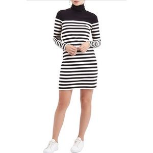 Topshop Stripe Turtleneck Dress