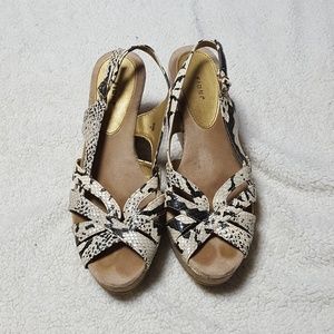 Faux snakeskin sandals