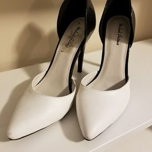 Black and white heels