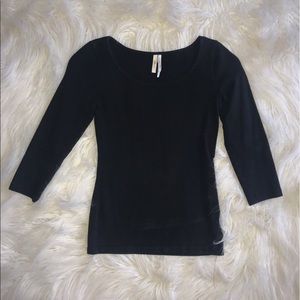 Black scoop neck shirt