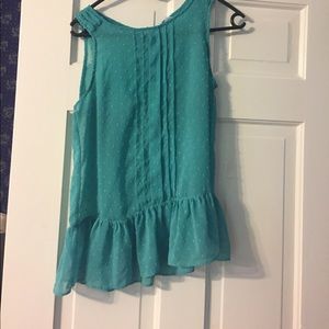 Peplum turquoise top