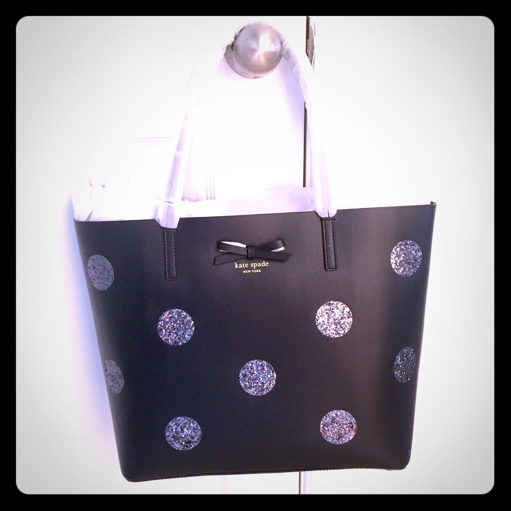 Kate Spade Cameron Street Navy Sparkle Polka Dots