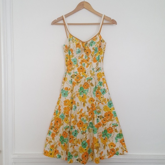 Deweese Dresses & Skirts - 1960s DeWeese Fit and Flare Floral Midi Sundress