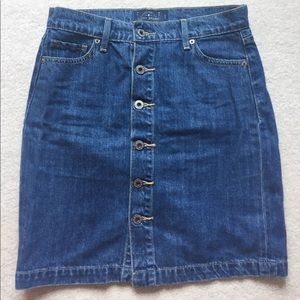 Button down denim skirt