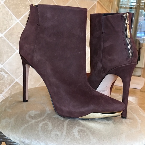 Rachel Roy 'Gillian' Brown Suede Bootie - Picture 2 of 7