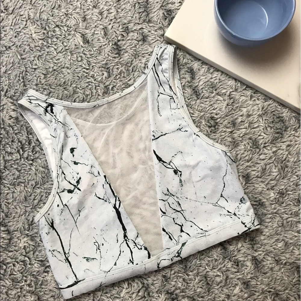 Varley Terri Cut Sports Bra Granite Print