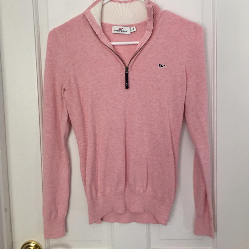 Vineyard Vines- worn once pink quarter zip