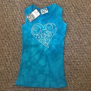 NWT, Kids medium tie dye tank with rhinestone