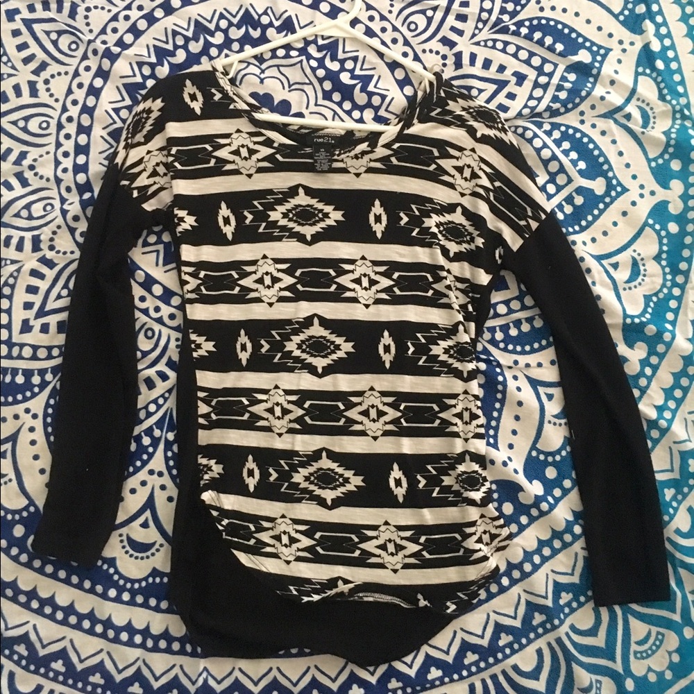 Aztec Print Long Sleeve Shirt