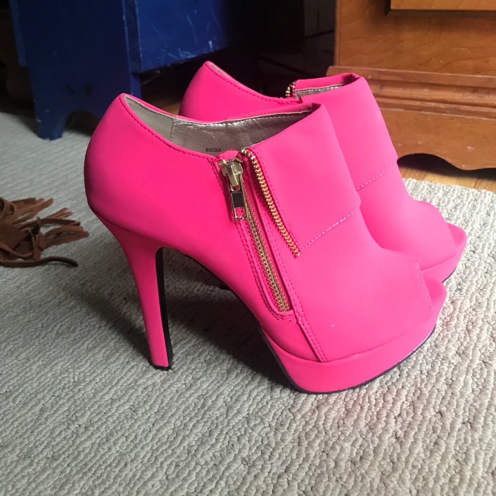 Pink bootie heels