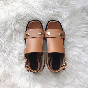 Marni Tan Leather Sandals
