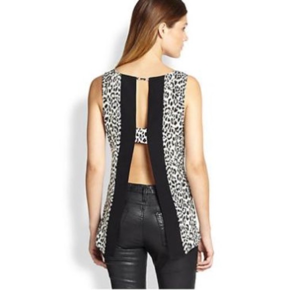 Parker Leopard Print Open Back Top - Picture 1 of 4