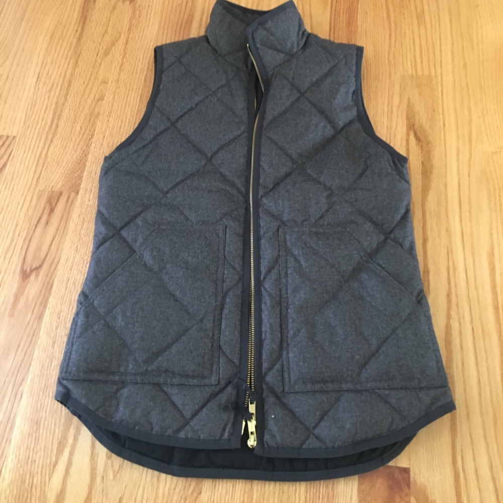 J. Crew grey zip up vest