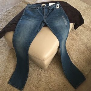 Straight leg blue jeans