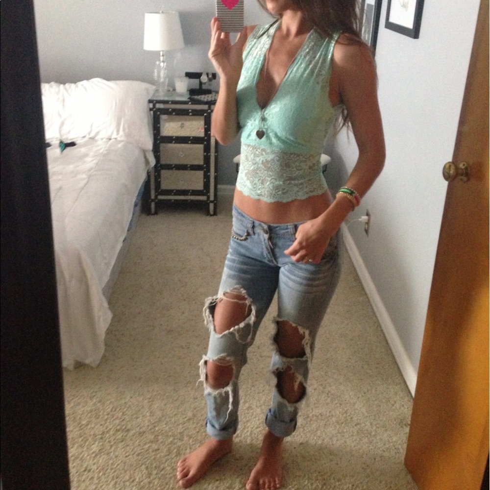 Teal Lace Top