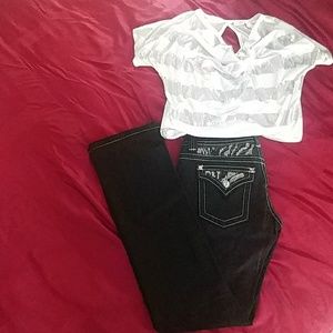 MissMe Black Bootcut Jeans