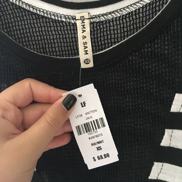 Emma and Sam Striped Tank with Mesh Accent - Picture 2 of 2