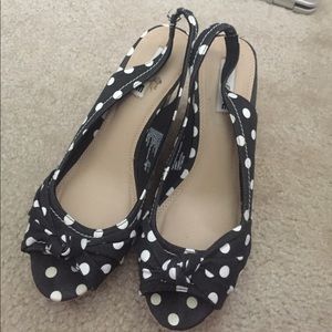 American Eagle Polka Dot Wedges