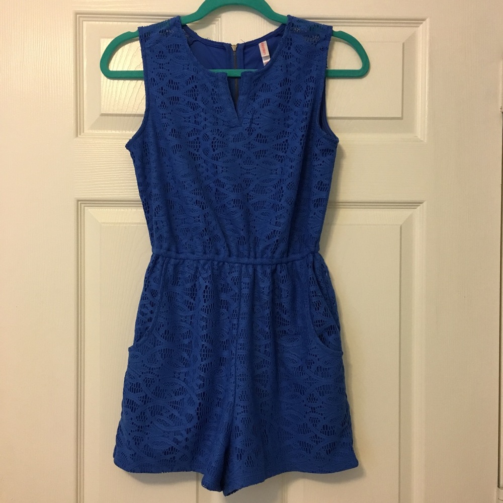 🔹Blue Lace Shorts Romper w/ Pockets🔹