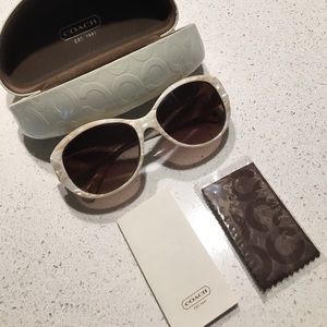 Coach Luxottica white / gold sunglasses
