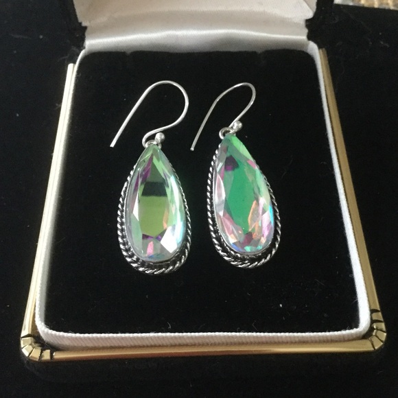 Gem  & Mineral Show Jewelry - Exquisite Mystic Crystalline Topaz Earrings