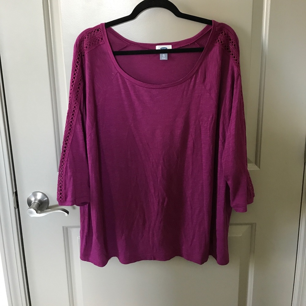 Purple lace up sleeve shirt