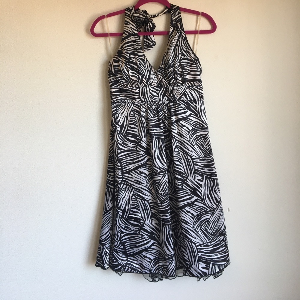 Black and white silky dress