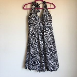 Black and white silky dress