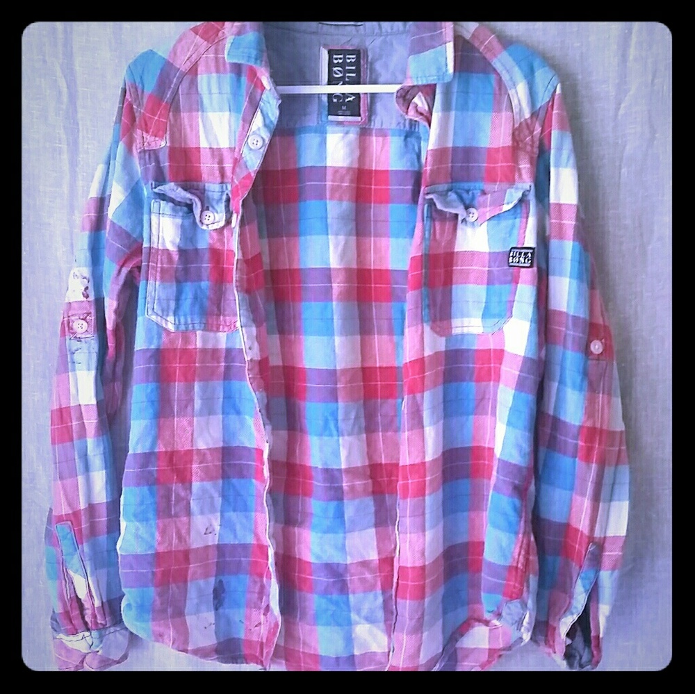 Plaid button-up
