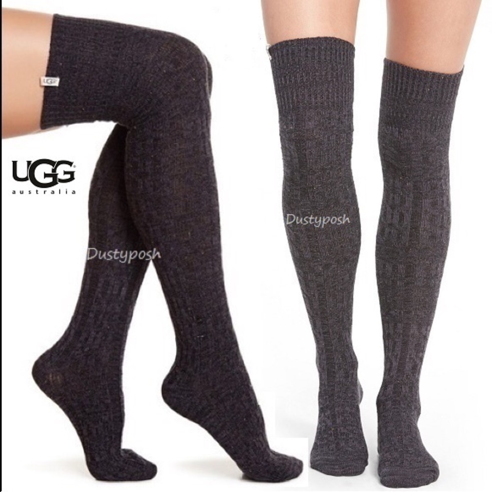 UGG Cable Knit Over The Knee Socks Thigh High Boot - Picture 4 of 5