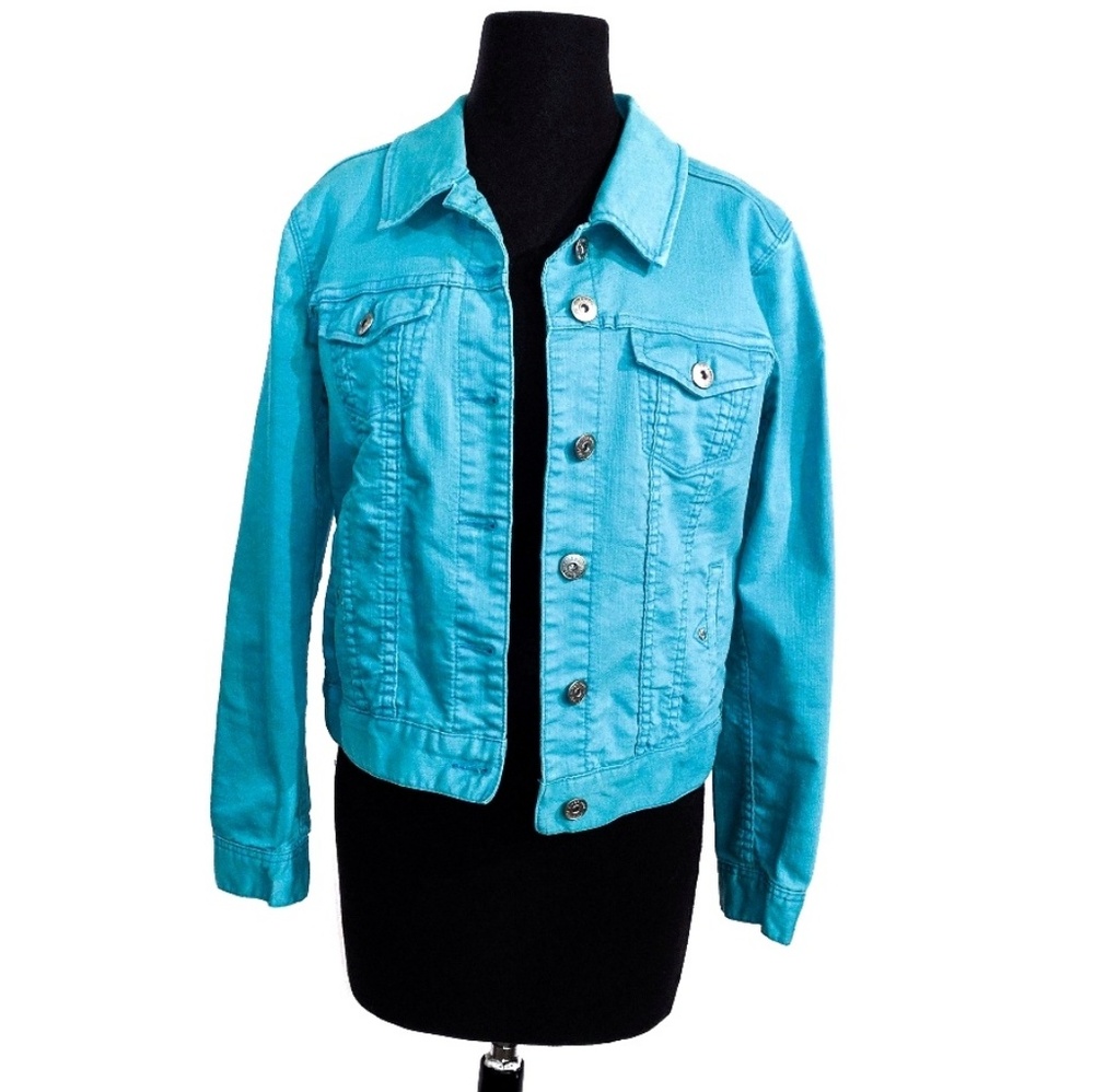 NWOT Liverpool turquoise denim jacket