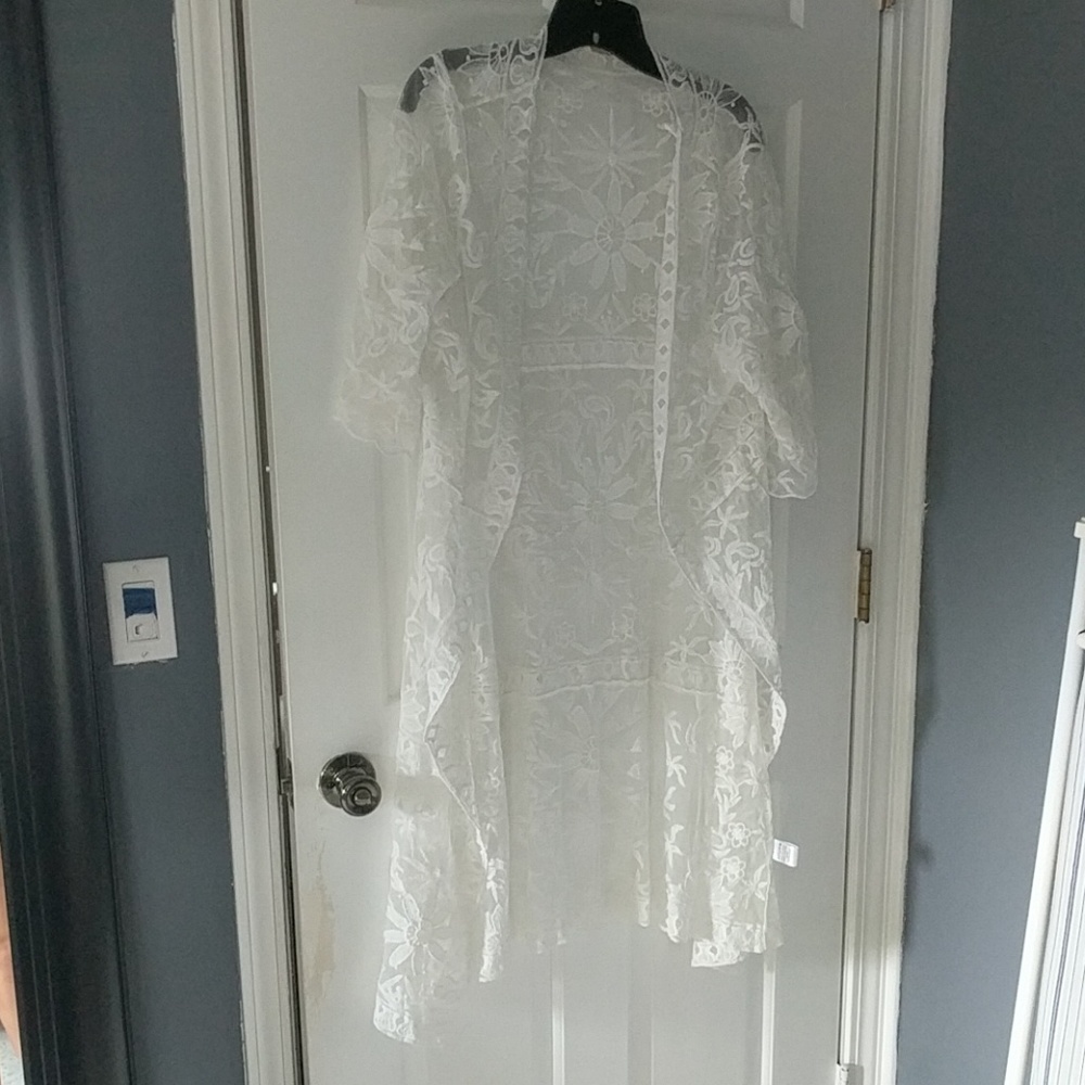 White lace kimono 3/4 sleeve