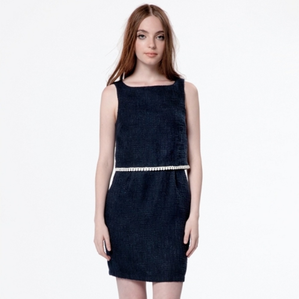 Dear Creatures Navy Fantastic Voyage Tweed Dress