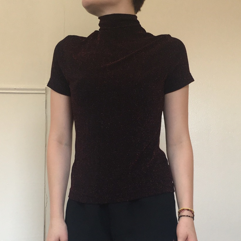 Vintage Glam short sleeved turtle neck