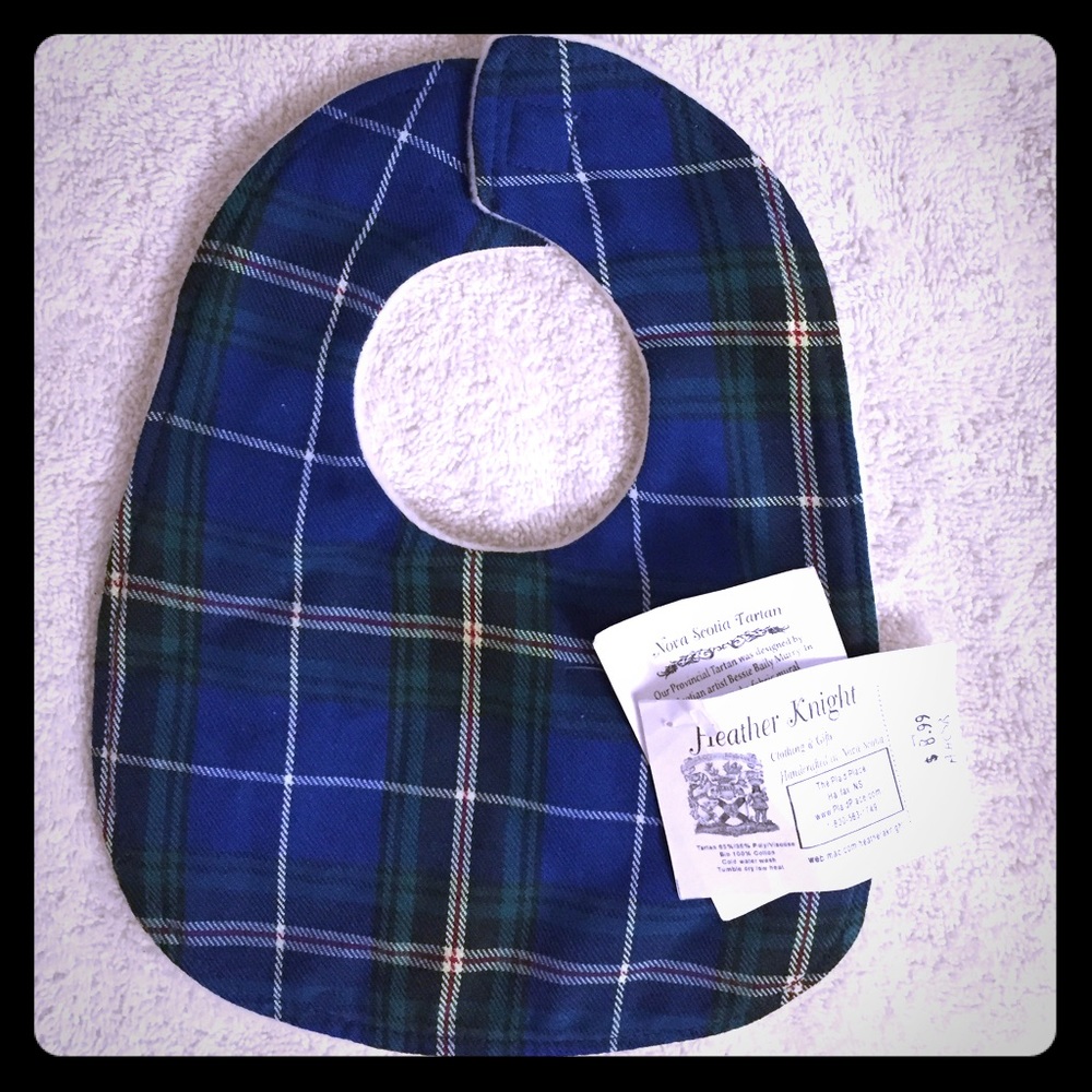 Nove Scotia Tartan Bib Elegant baby boy NEW