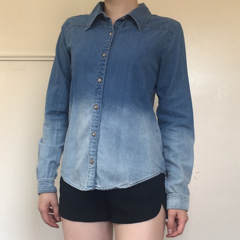 Ombré Jean Button Up