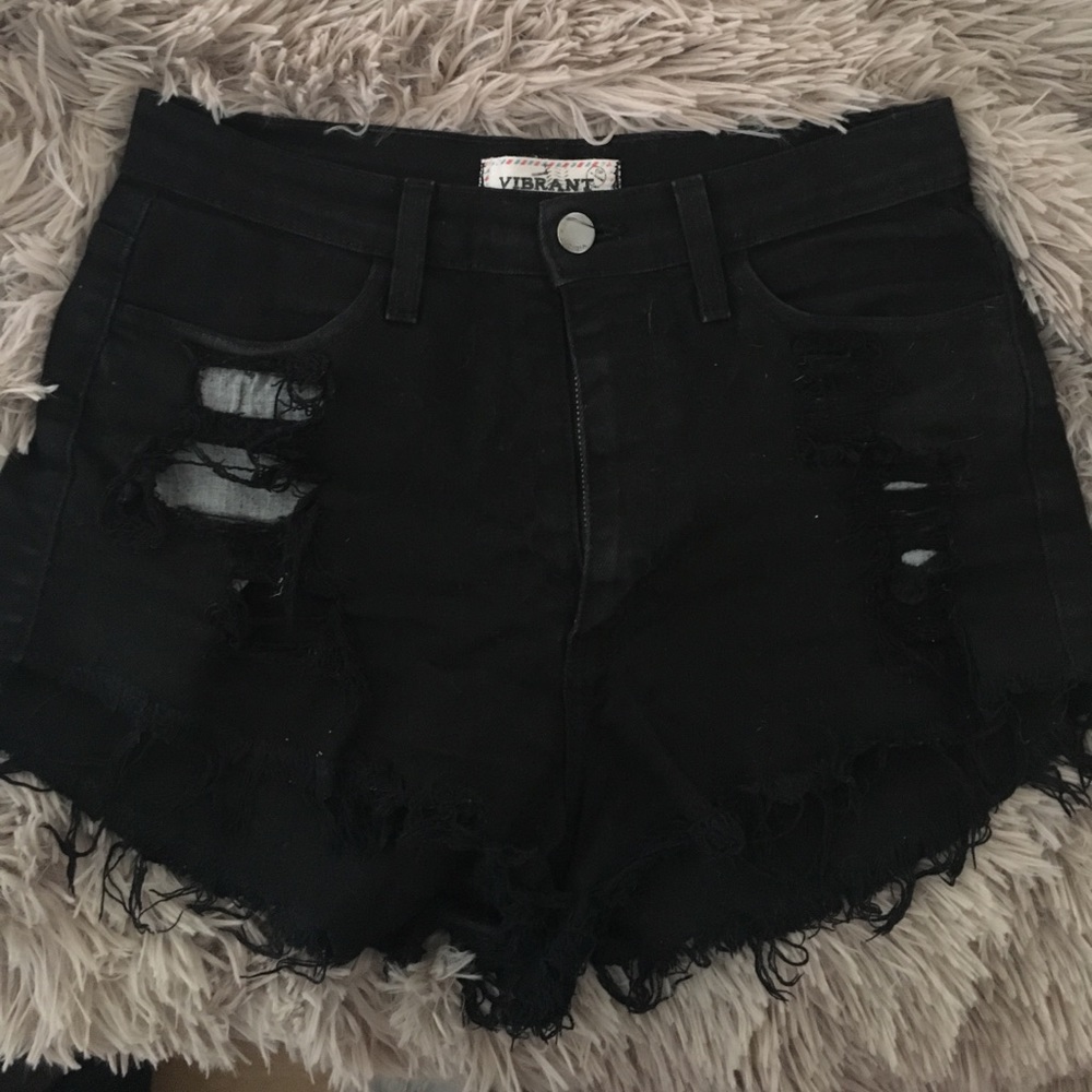 Distressed High Waisted Shorts