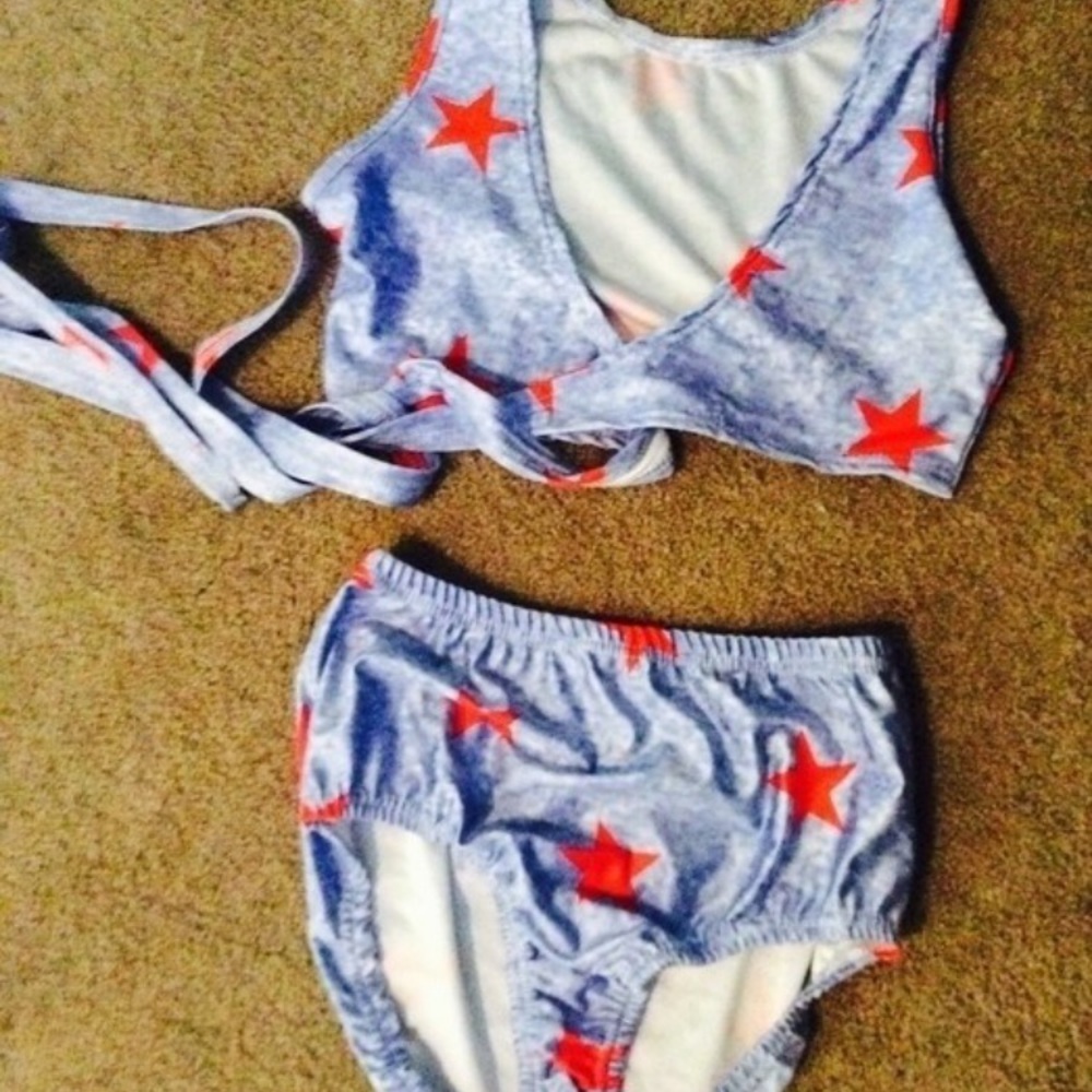 Blue and red stars bikini swimsuit