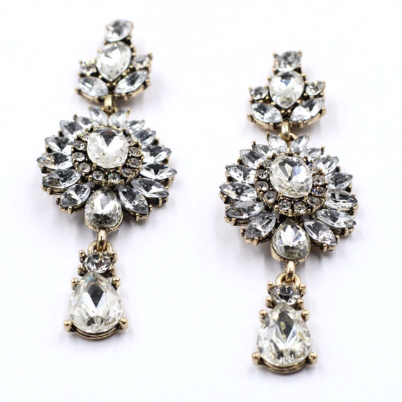 Crystal statement bridal earrings - Picture 3 of 5