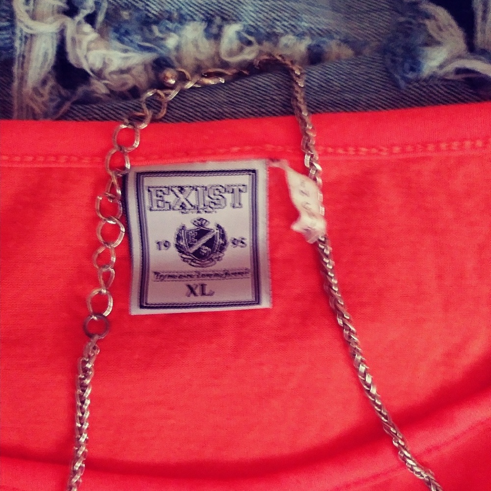 EUC bright orange tie sides cropped tank - Picture 2 of 8
