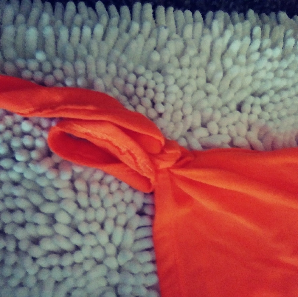 EUC bright orange tie sides cropped tank - Picture 3 of 8