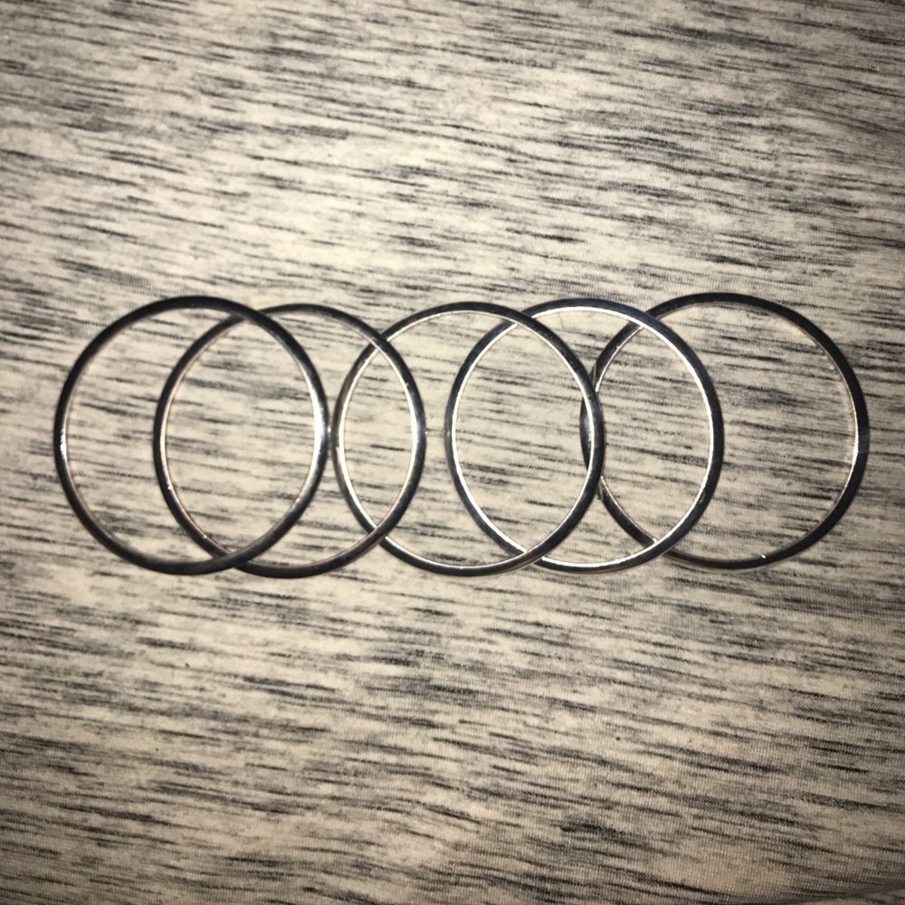 Silver bangle bracelets - set of 5