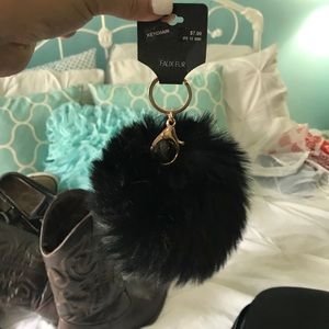 Faux fur keychain