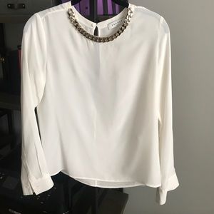 Sandro white silk blouse