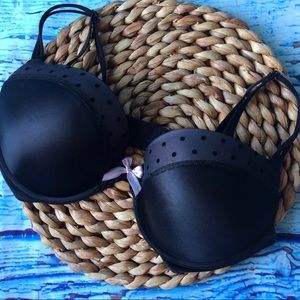 VS Very Sexy Push-Up Black Polka Dot netting 38D