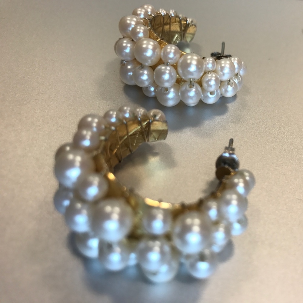 Pearl Hoop Earrings