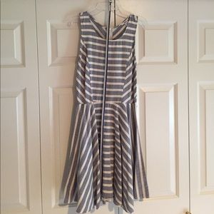 Bar lll Blue Striped Fit & Flare Dress