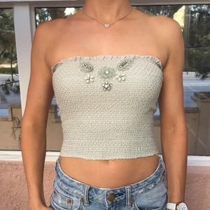 Free People bejeweled crop top
