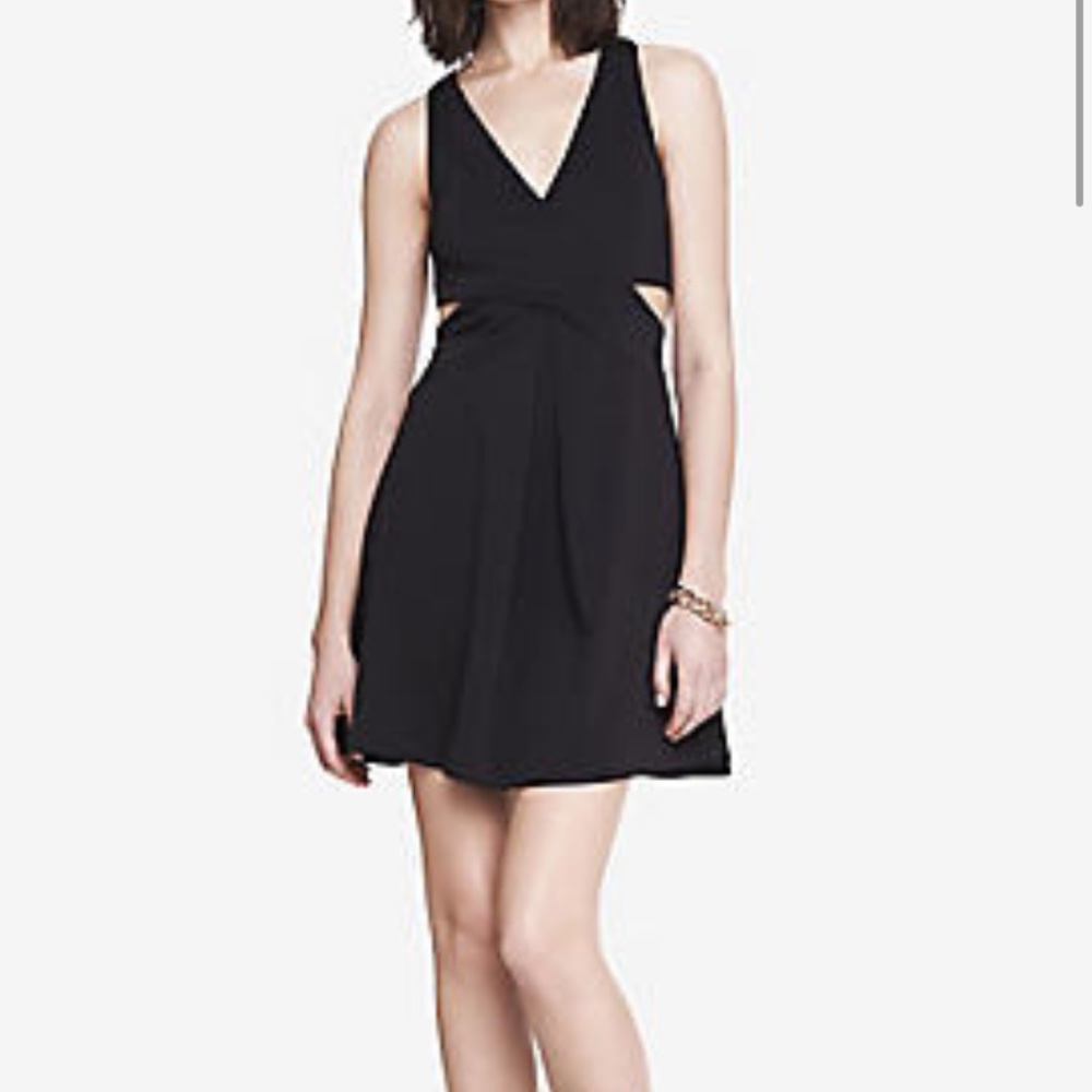 Express crisscross cut out fit and flare dress
