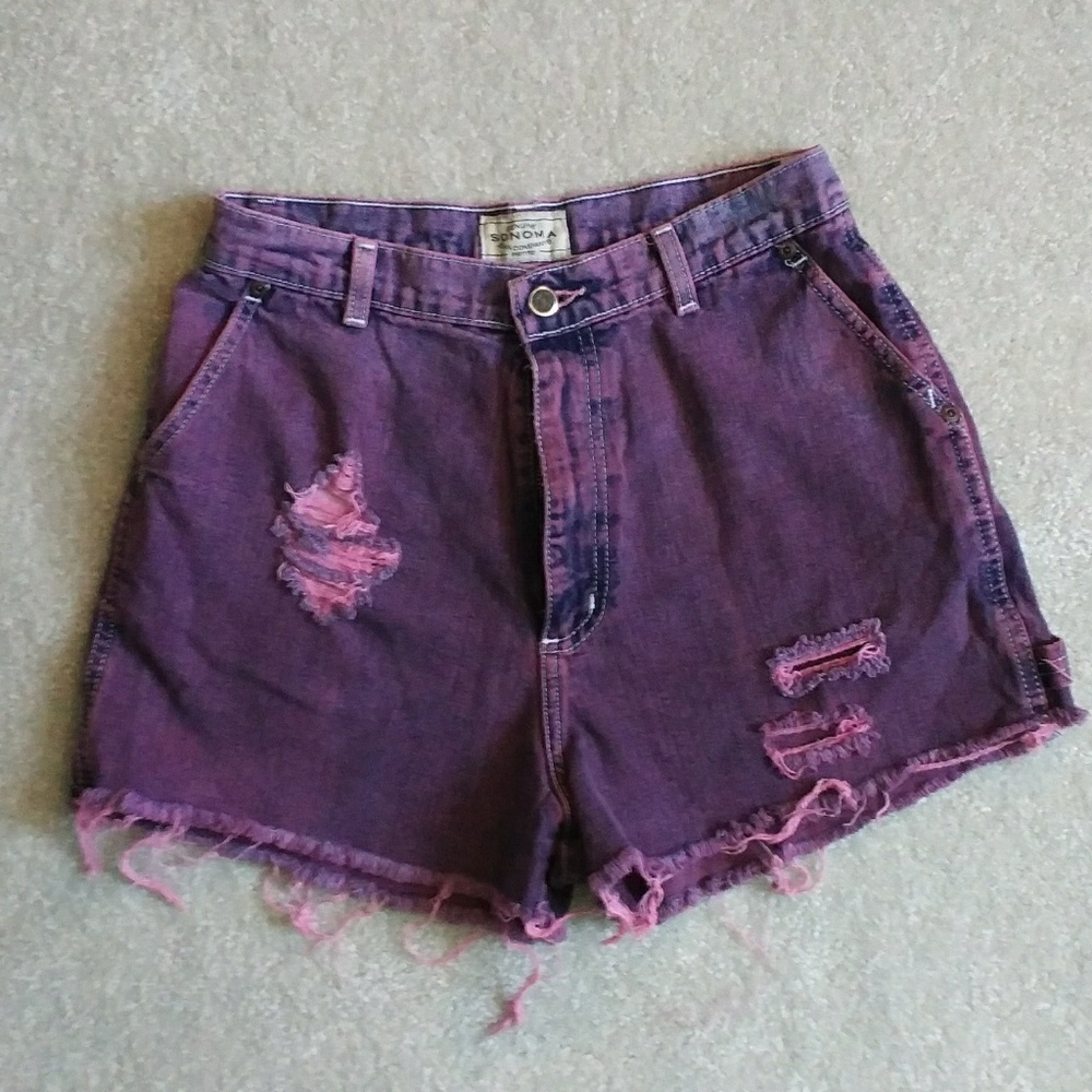 PINK WASHED JEAN SHORTS